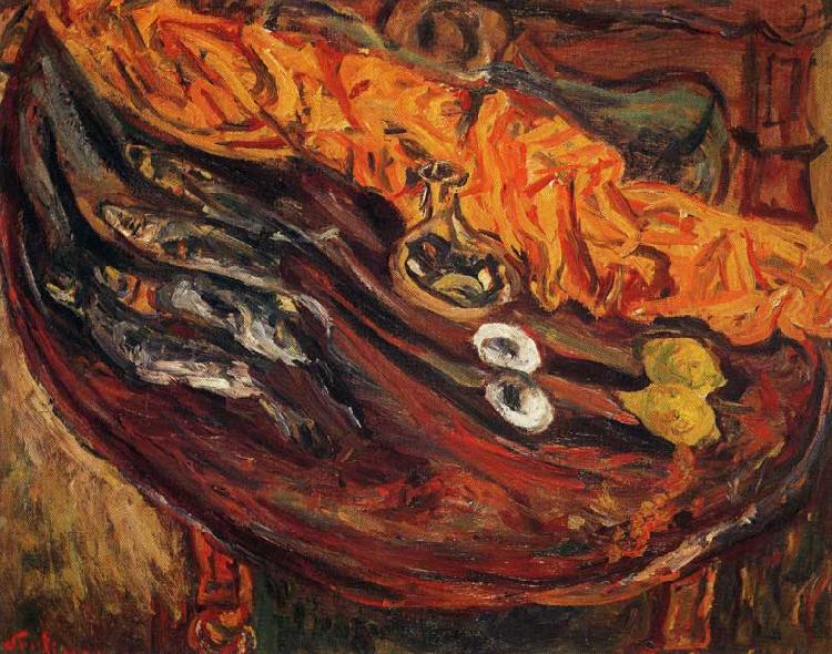 Chaim Soutine Still Life with Fish, Eggs and Lemons oil painting image